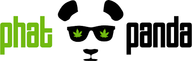 phat panda cannabis brand logo with panda wearing glasses